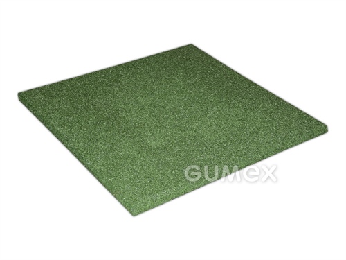 ELASTON-ELTEC glattes Pflaster, 20mm, 500x500mm, voll, recyclierter Gummi, grün, 